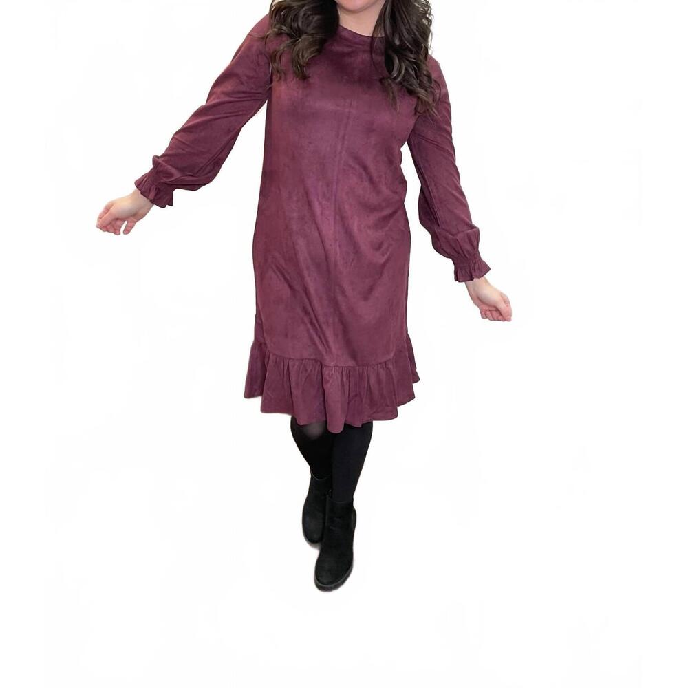 NEW JOH ibiza long sleeve midi dress in mulberry